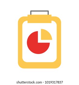 paper clipboard with graphic statistic