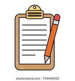 paper clipboard with pencil