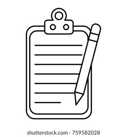 paper clipboard with pencil