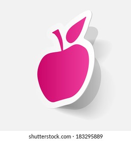 Paper clipped sticker: apple fruitsticker
