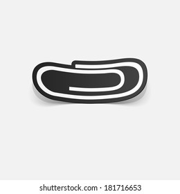 Paper clipped sticker: paper clip . Isolated illustration icon