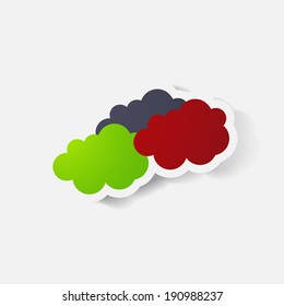 Paper clipped sticker: cloud.Paper clipped sticker: cloud