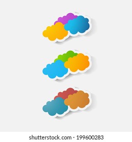 Paper clipped sticker: cloud.Paper clipped sticker: cloud