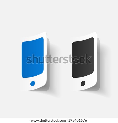 Paper clipped sticker: iPhone. Isolated illustration icon