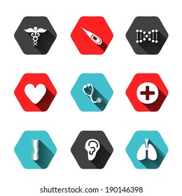 Paper clipped sticker: medicine. Isolated illustration icon