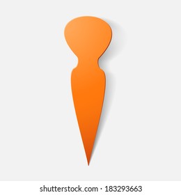 Paper clipped sticker: vegetable carrot. Isolated illustration icon