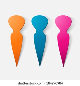 Paper clipped sticker: vegetable carrot. 