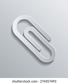 Paper Clipper on a Soft Shadow Background, Vector Illustration.