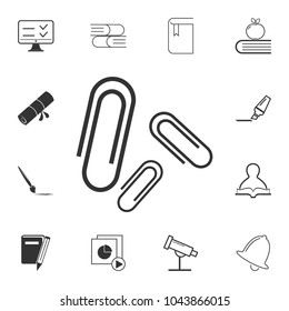 paper clips icon. Detailed set of education element icons. Premium quality graphic design. One of the collection icons for websites, web design, mobile app on white background