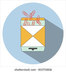 Paper clips icon. Flat design style.