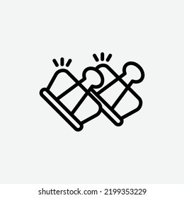  Papierclips, Symbol einzeln auf hellgrauem Hintergrund, ideal für Website, Blog, Logo, Grafikdesign, soziale Medien, UI, mobile App