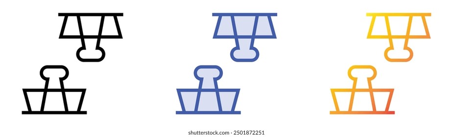 paper clips icon. Linear, Blue Fill and Gradient Style Design Isolated On White Background