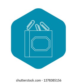 Paper clips icon. Outline illustration of paper clips vector icon for web