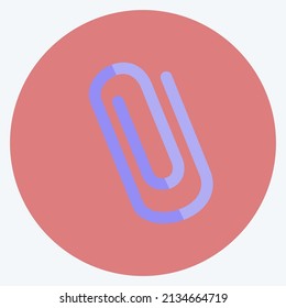Paper Clips Icon in trendy flat style isolated on soft blue background
