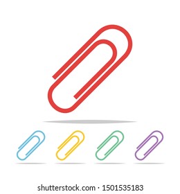 Red Colored Office Paper Clip Attachment Stock Vector (Royalty Free ...