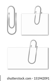 Paper clips isolated on white. Vector illustration 