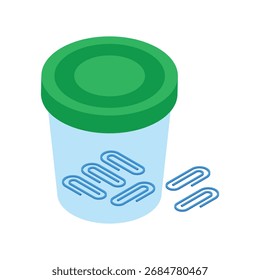 Paper Clips Isometric vector Illustration 