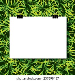 Paper with paper clips on the field