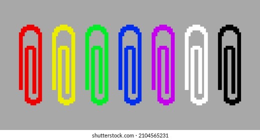 Paper Clips In Pixel Art Style