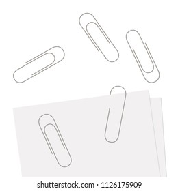 Paper Clips Stationery Accessories Vector Illustration Background