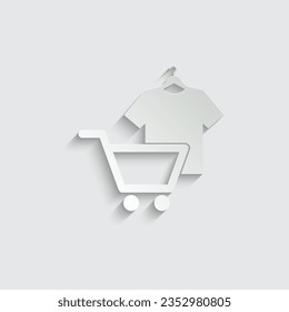 paper clothing shop icon shopping online icon 