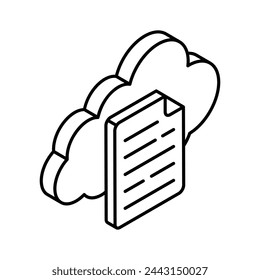 Paper with cloud, an amazing icon of cloud file, internet data storage