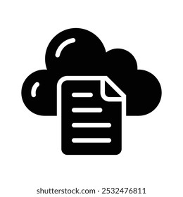 Paper with cloud, an amazing icon of cloud file, internet data storage