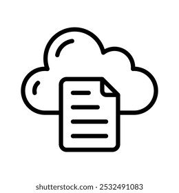 Paper with cloud, an amazing icon of cloud file, internet data storage