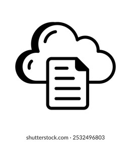 Paper with cloud, an amazing icon of cloud file, internet data storage