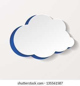 Paper cloud with blue hole.