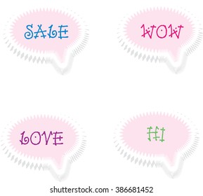 Paper cloud desires. Icons set. Vector.