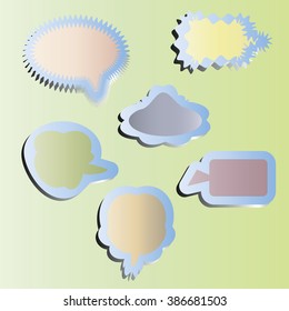 Paper cloud desires. Icons set. Vector.