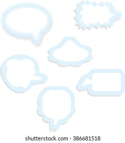 Paper cloud desires. Icons set. Vector.
