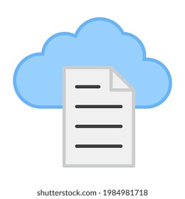 Papier mit Cloud, ein Symbol für Cloud-Datei