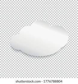 paper Cloud Infographic for Cloud computing, big data Concept design on checked transparent background. Vector illustration. Eps 10 vector file.