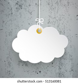 Paper cloud on the concrete background. Eps 10 vector file.