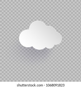 Paper cloud on transparent background. Vector.
