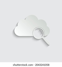 paper Cloud search icon - vector 