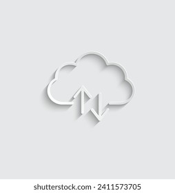vector de alojamiento de iconos de almacenamiento en nube de papel
