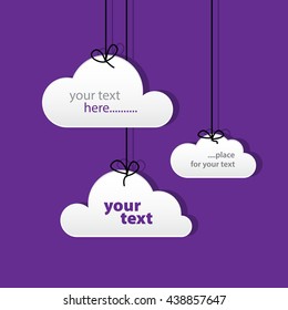 paper cloud tags violet