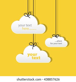paper cloud tags yellow