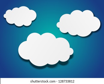 Paper clouds background with place for text