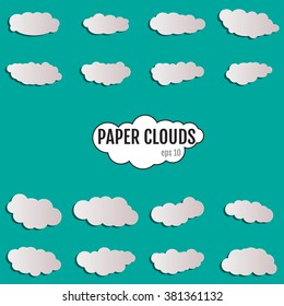 Paper Clouds Icon Vector Art, Stock Vector