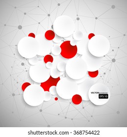 paper clouds with networks on the white background. Eps 10 vector 