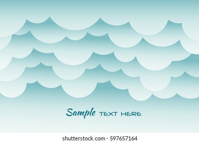 Paper clouds on a blue sky background. Cloudy weather. Cloudshape. Flat design. Isolated Vector illustration.
