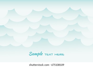 Paper clouds on a blue sky background. Cloudy weather. Cloudshape. Flat design. Isolated Vector illustration.