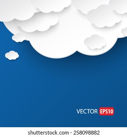 Paper clouds vector.