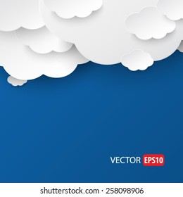 Paper clouds vector.