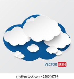 Paper clouds vector.