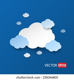 Paper clouds vector.